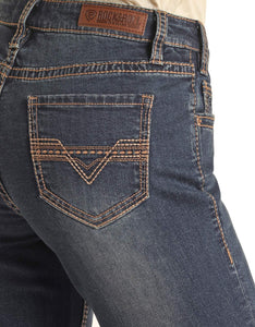 Brown and Silver Embroidered Riding Jean