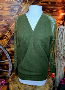 Green Criss Cross Sweater